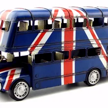 Античный классический Лондонский двухэтажный автобус модель Ретро Винтаж кованого металла ремесла для дома/паба украшения или подарок на день рождения