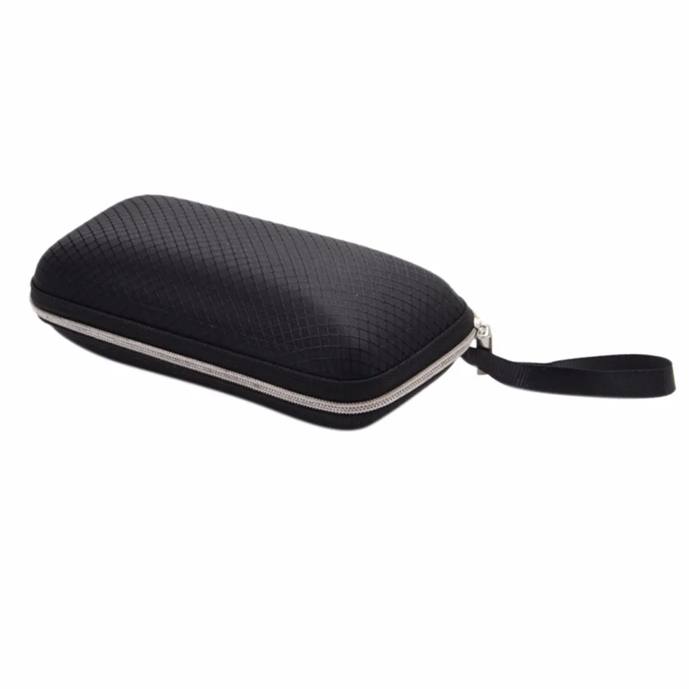 1Pcs Portable Rectangle Grid Zipper Glasses Case Hard Eyewear Box for