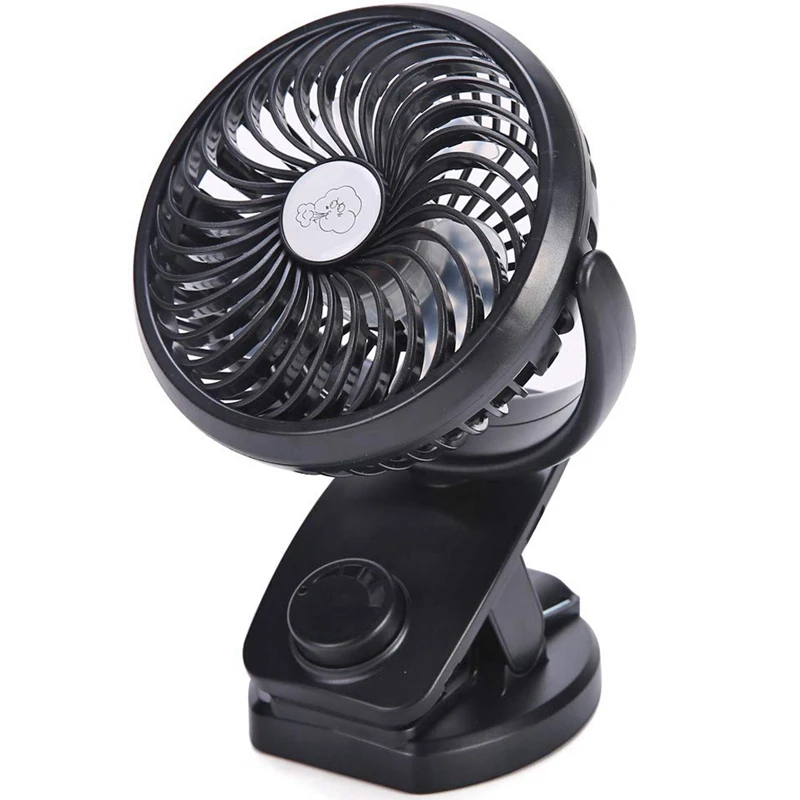 

Battery Operated Clip On Stroller Fan - Mini Portable Desk Fan With Rechargeable 4400Ma Battery Powered Fan For Baby Stroller,