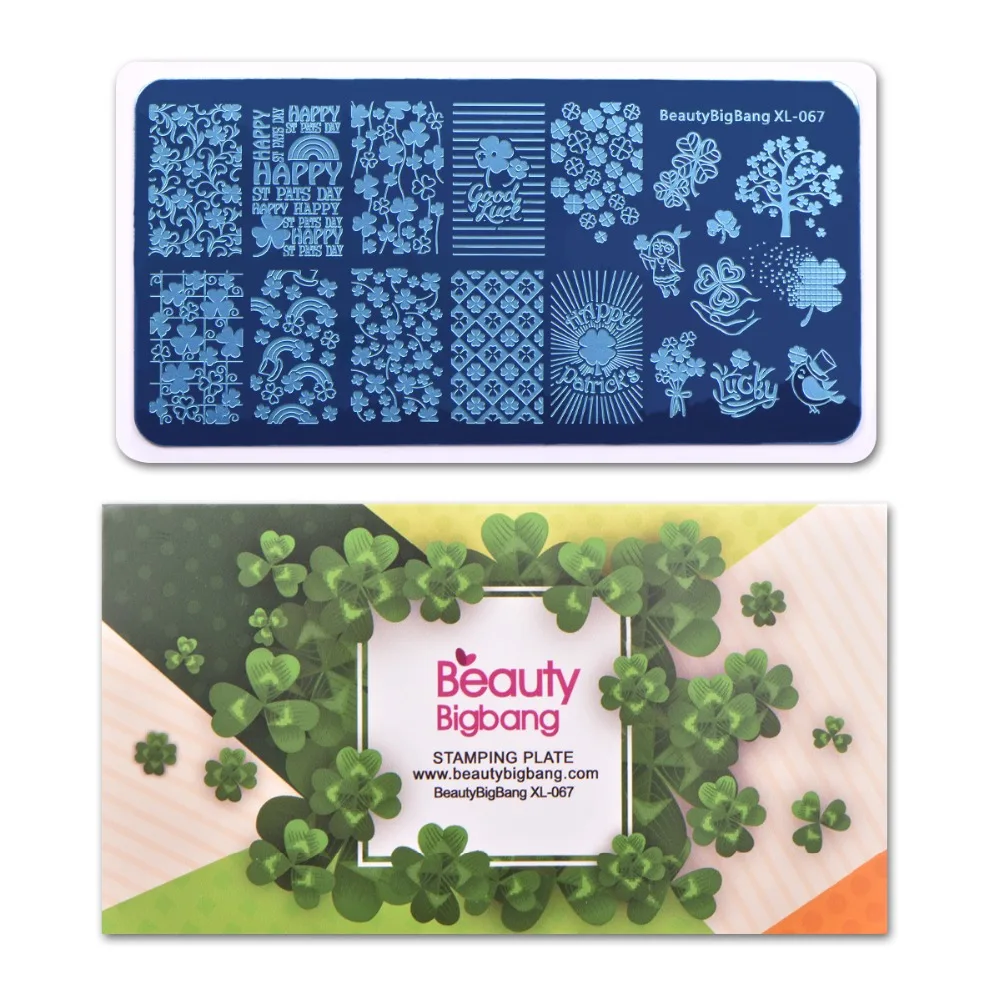 Beautybigbang St Patricks день ногтей штамповки пластины дизайн ногтей carimbo de unha для ногтей штамповки пластины Искусство Шаблон трафарет