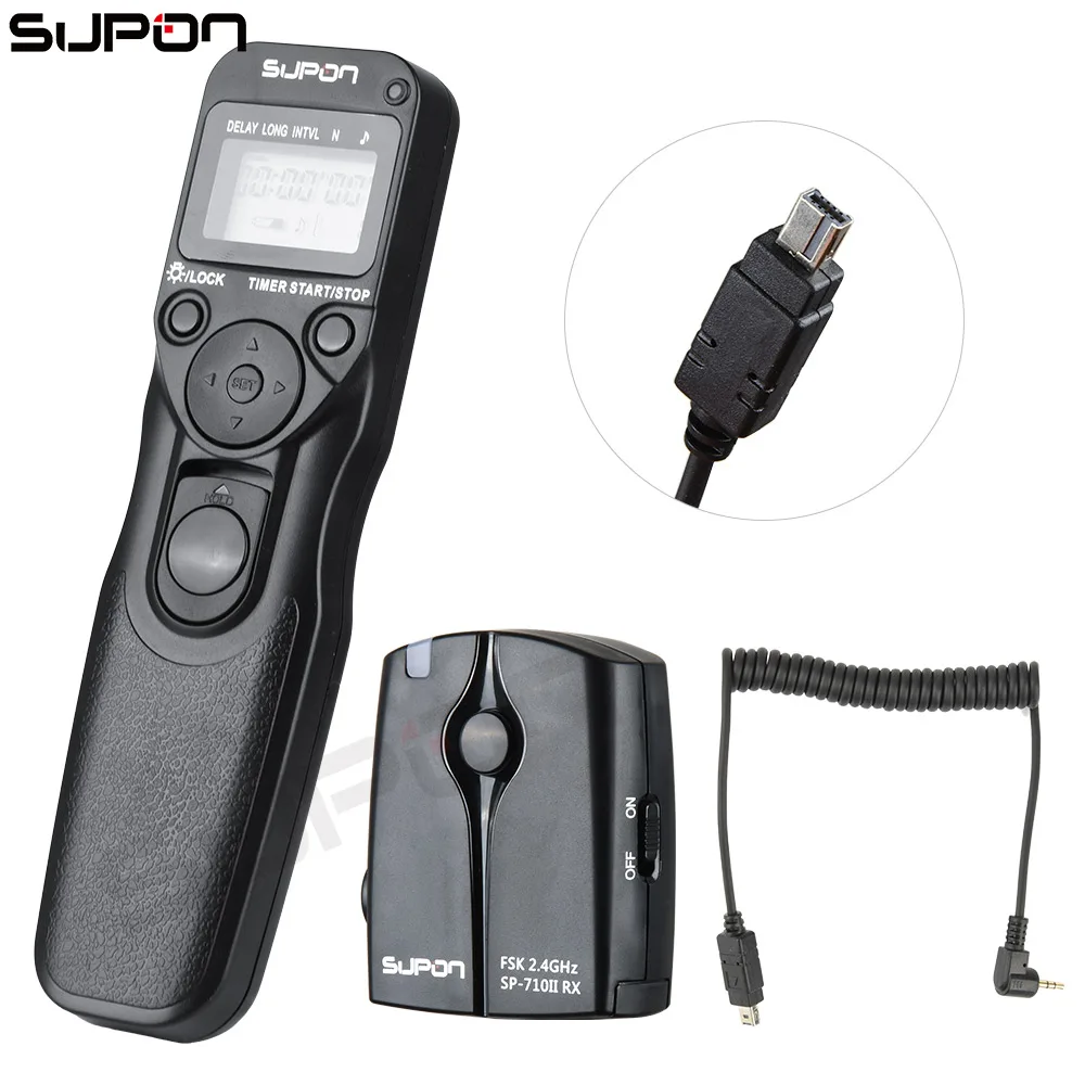 

SUPON 710II/N3 2.4GHZ FSK Wireless Remote Shutter Controller Set Time Lapse Intervalometer Timer Cable for Nikon N3