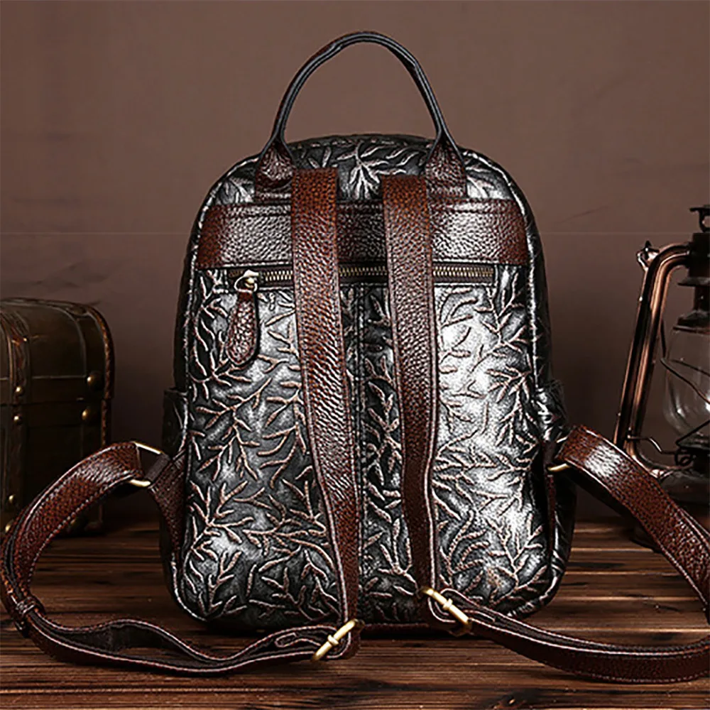 Рюкзак из натуральной кожи, женская сумка, Ретро дизайн, школьные сумки для путешествий, известный бренд, Женский ранец из натуральной воловьей кожи, рюкзак для ноутбука