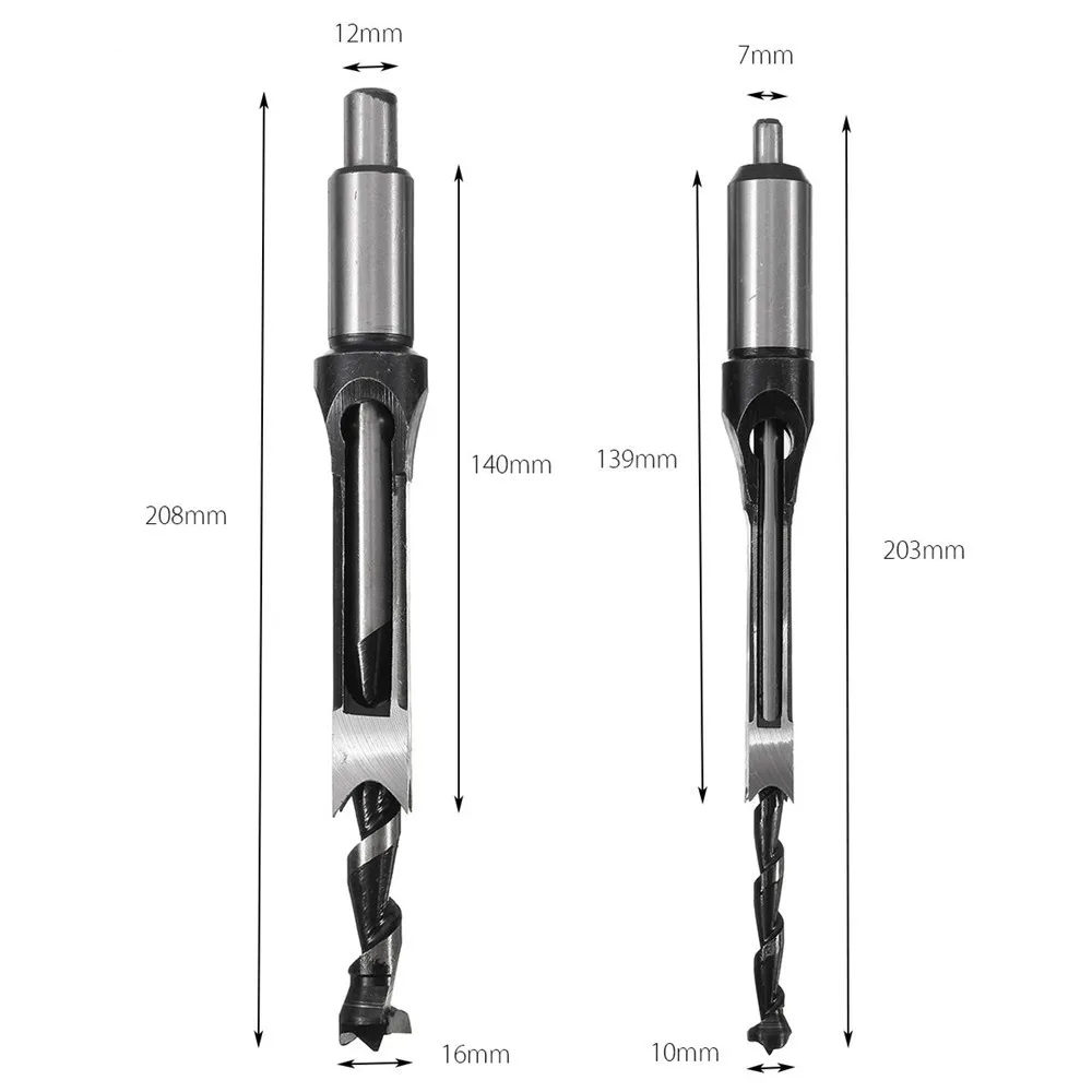 Drillpro 10mm/16mm Square Hole Saw Auger Drill Bit Mortising Chisel Auger Drill Bit WoodWorking Tool