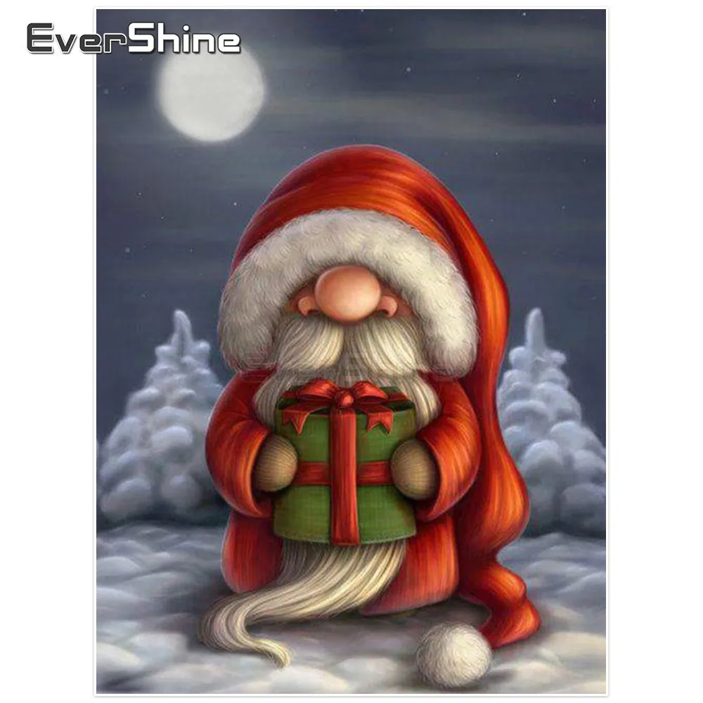 

EverShine Diamond Painting Christmas Full Round Santa Claus Picture Rhinestone Diamond Embroidery Christmas Decorations For Home