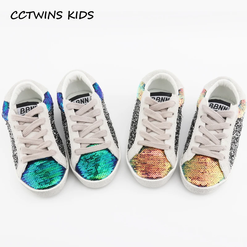 CCTWINS KIDS/осень г.; модные детские кроссовки с блестками; повседневные кроссовки из натуральной кожи для маленьких мальчиков; кроссовки для девочек; FC2340