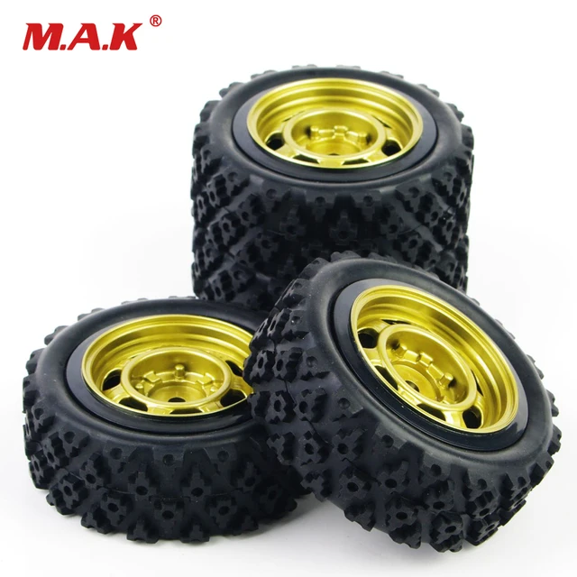 Best Offers 4Pcs/Set Wheel Accessories RC Car 1:10 Rally Racing Rubber Tire Rims Set PP0147/PP0487 For Off Road 12mm Hex 