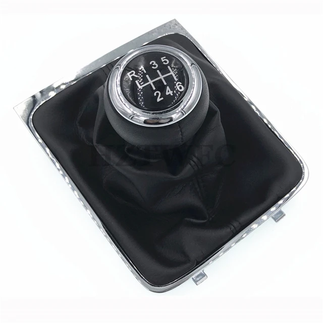 

Free Shipping 6 Speed Car Styling Gear Shift Knob With Gaiter Boot Cover Frame For VW Passat B6 2005-2011