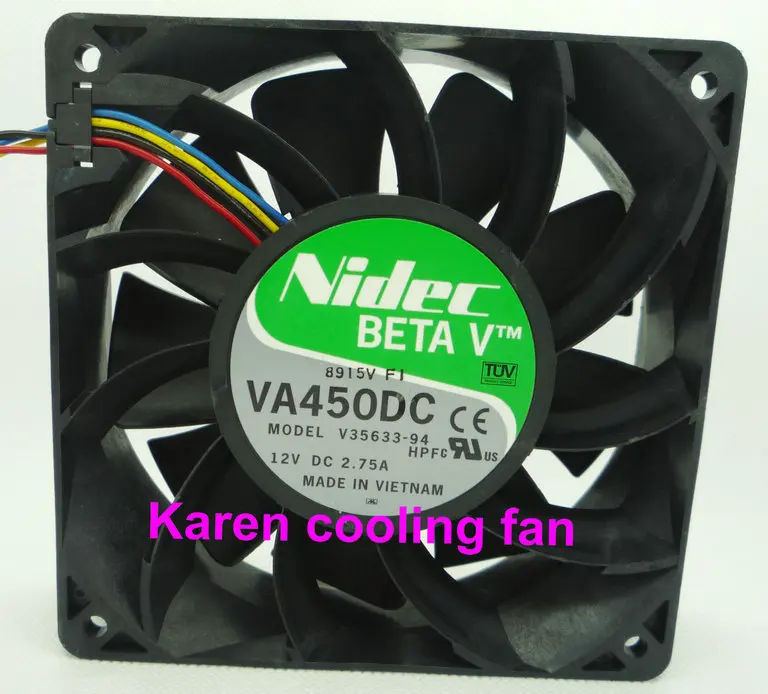 Nidec 12 см VA450DC V35633 94 12038 12В 2.7A 4 провода Вентилятор охлаждения|cooling fan|cooling fan 12v12v cooling |