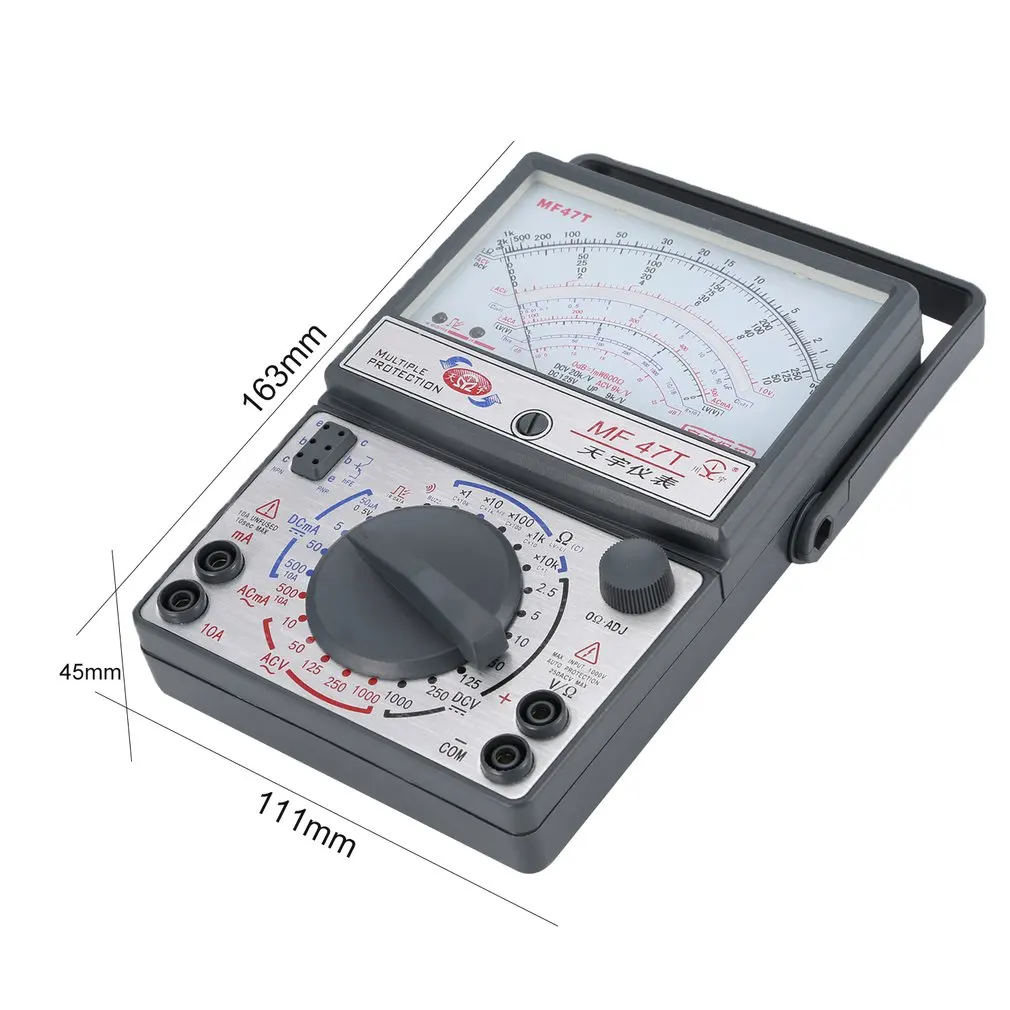 MF-47T аналоговый мультиметр DC/AC напряжение измеритель тока с обнаружением инфракрасного излучения ручной hFE мультитестер звуковой сигнал