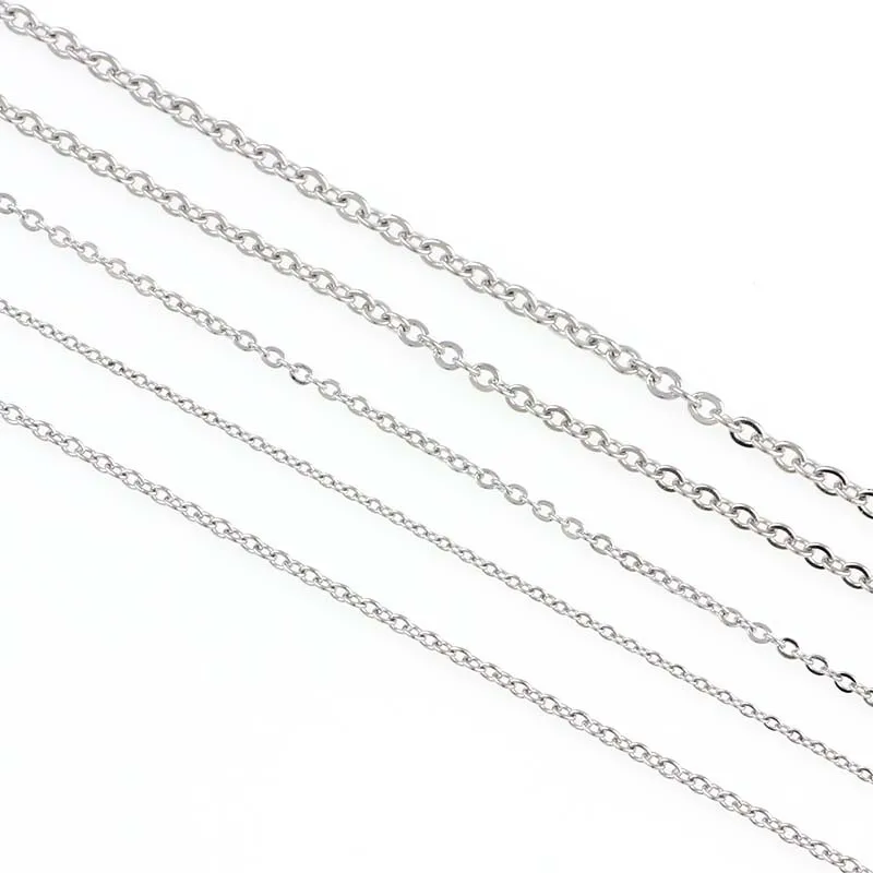 5 метров цепочка из нержавеющей стали, маленький размер для мужчин и женщин, ожерелье, браслет, серебряный тон, металлические цепочки для изготовления ювелирных изделий своими руками