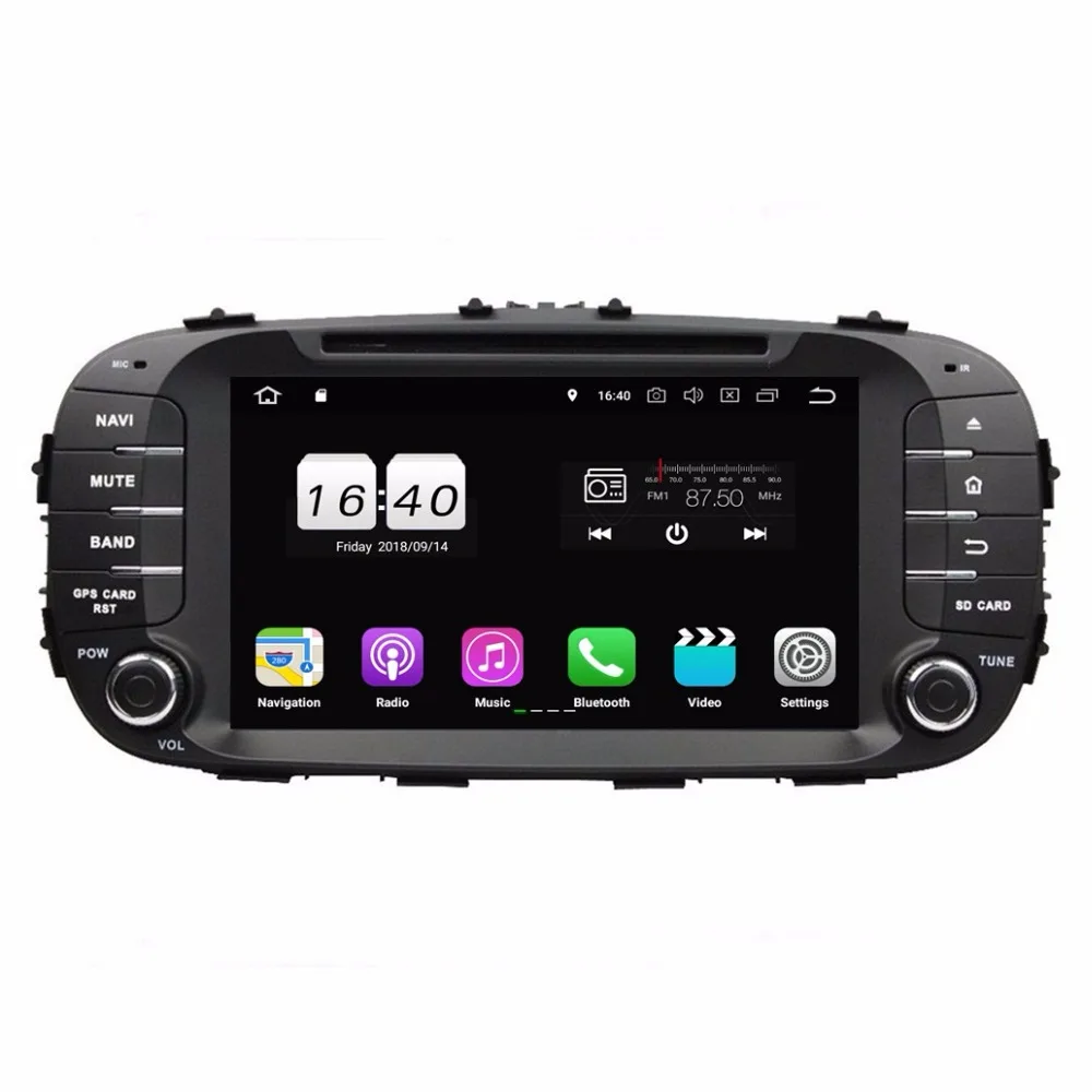 1024*600 Android 8,1 четырехъядерный автомобильный Радио dvd gps мультимедийный плеер для Kia Soul с Bluetooth wifi Mirror-link