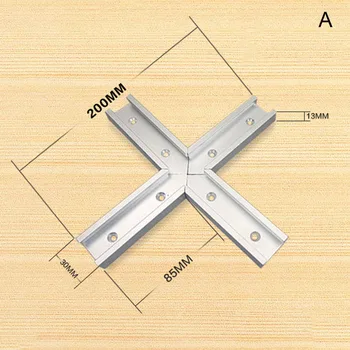 

200mm Cross T-track Connector Set 30 Type T-slot Miter Track Jig Fixture Slot Connector LB88
