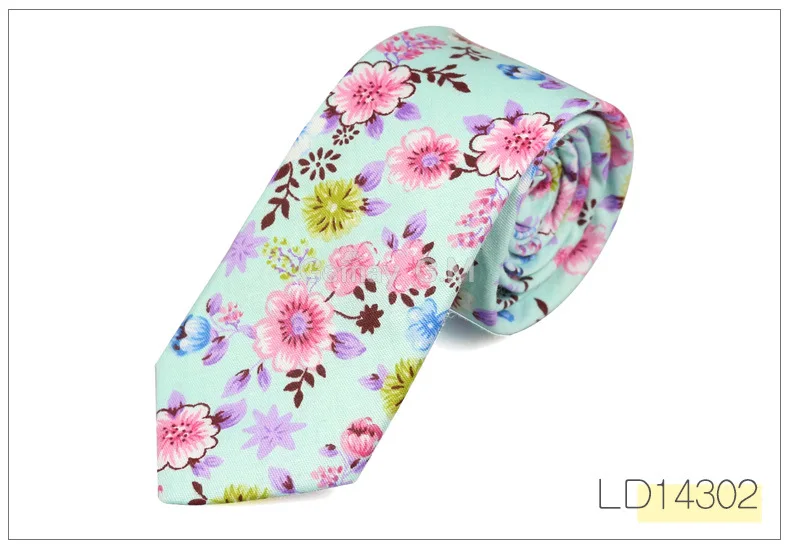 New Fashion Floral Retro Casual Suits Men's Slim Tie Printing Floral Pattern Ties For Men narrow  Cotton Necktie