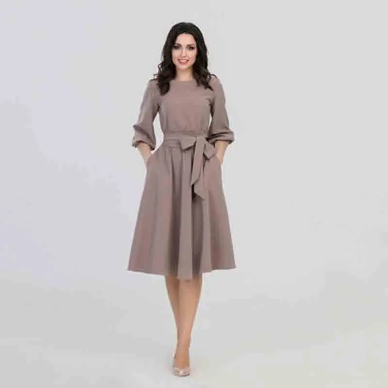 

Women clothes 2019 dress sexy top Women's Fashion Retro Dresses Multicolored Elegant A-shaped Dresses with Bubble Sleeves