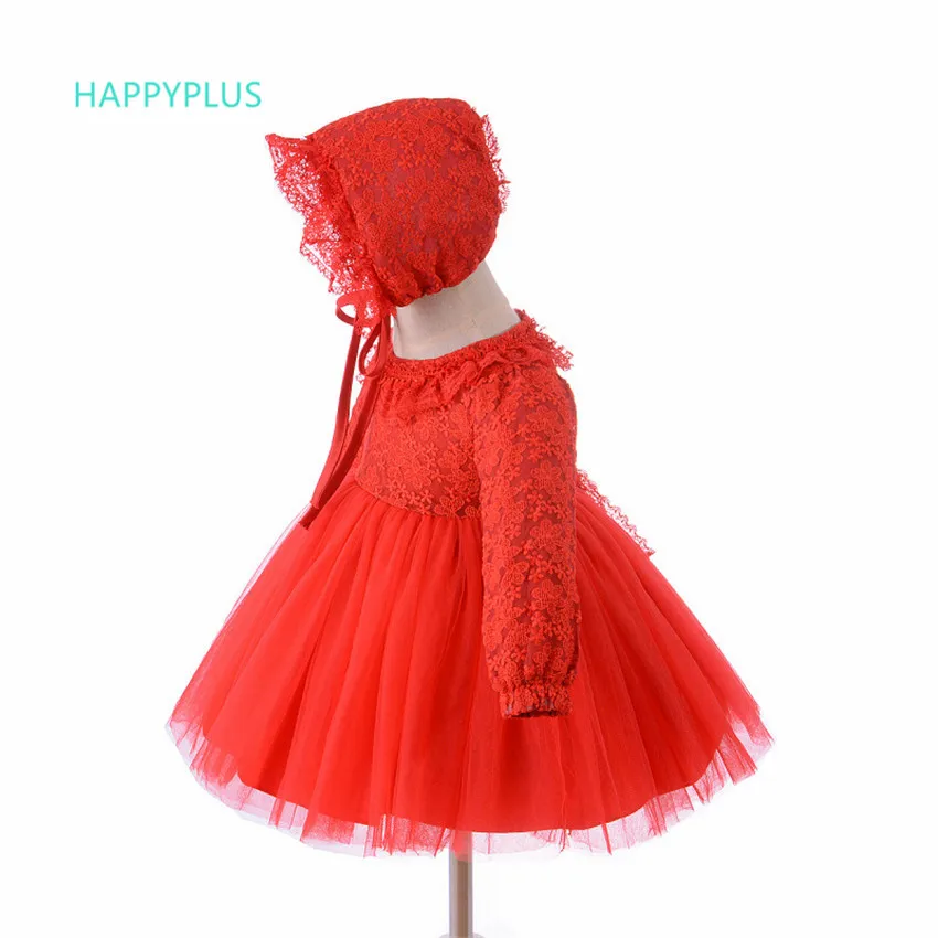 HAPPYPLUS Baby Girl Wedding Dress for Newborns Long Sleeve Girl Baby