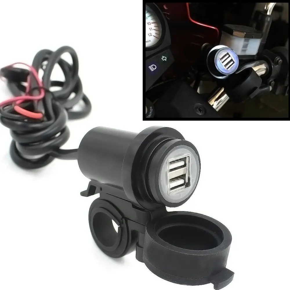 

WUPP Motorcycle Dual USB Socket Charger Accessory Motorbike Adapter Waterproof DC 5V 2.1A 12V-24V USB Moto For Car Truck Tractor