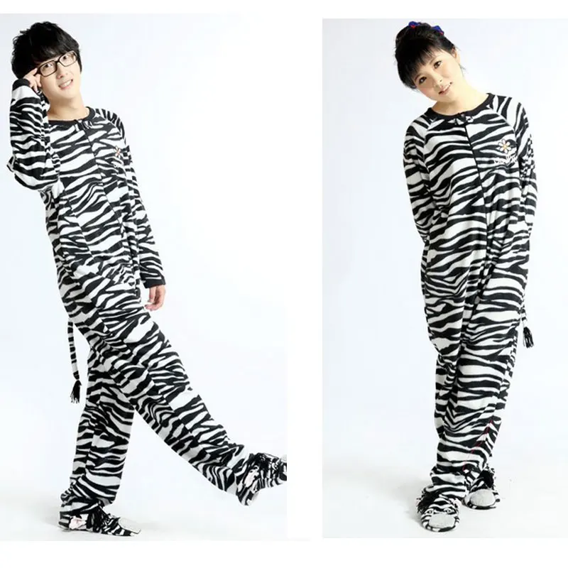 Adults Winter Cute Adults Footed Pyjamas For Women Animal Zebra Onesie Pajamas Hot Selling Online