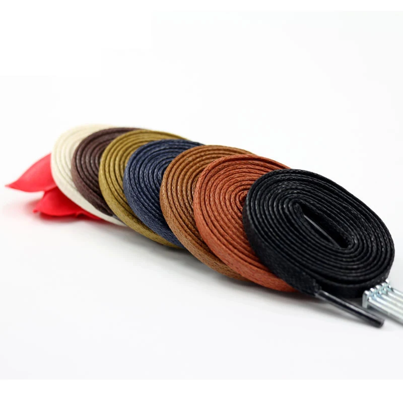 JUP 3 Pairs Waxed Cotton Flat Shoelaces Leather Shoes Shoestring Leather Boots Shoe Laces Martin Boots Shoelaces Length 60-180CM