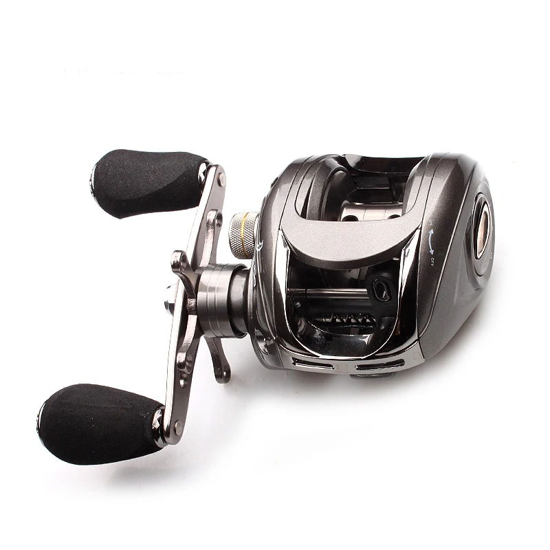 

Fishing Reel Casting Reel Gear Ratio 5.1 :1 Aluminum Spool Magnetic Brake Bearing 5+1 EVA Knob 218g Max Drag 4.5KG YL-77