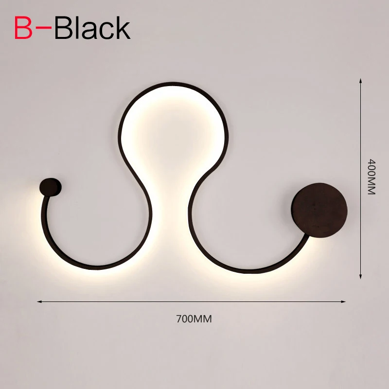 [YGFEEL] светодиодный настенный светильник, современный светильник для спальни, лампа для чтения, настенный светильник, настенный светильник для гостиной, креативное украшение, настенные бра - Цвет абажура: B   Black