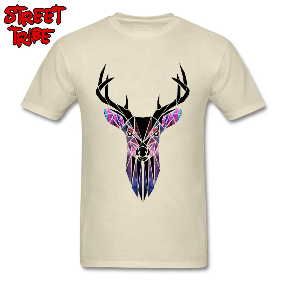 Deer T Shirts Printed Short Sleeve 2018 New Crewneck All Cotton Tops Shirt Classic Tops & Tees for Men Father Day Deer beige