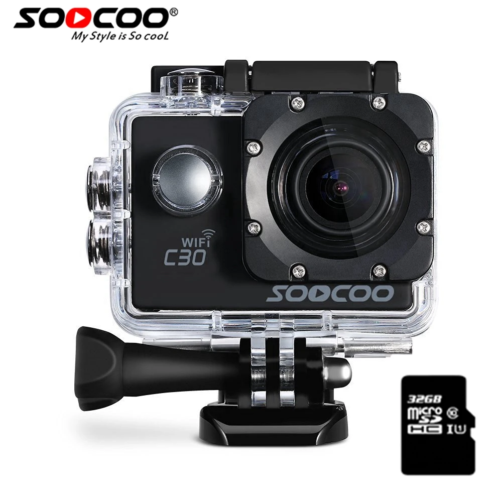 SOOCOO C30 Action 4K Sports Camera & 32GB SDcard NTK96660 Waterproof Wifi Gyro 70 170 Degrees