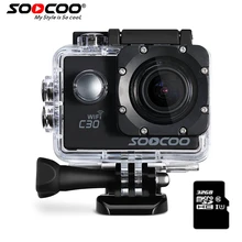 SOOCOO C30 Action 4K Sports Camera & 32GB SDcard NTK96660 Waterproof Wifi Gyro 70-170 Degrees Adjustable Action Cam