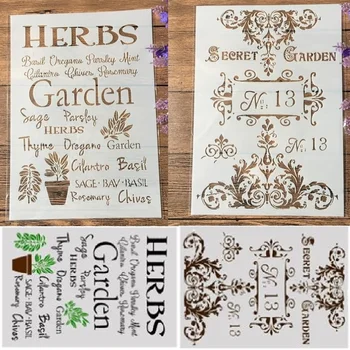 

2Pcs/Lot A4 Flower Words Garden DIY Craft Layering Stencils Painting Scrapbooking Stamping Embossing Album Paper Template
