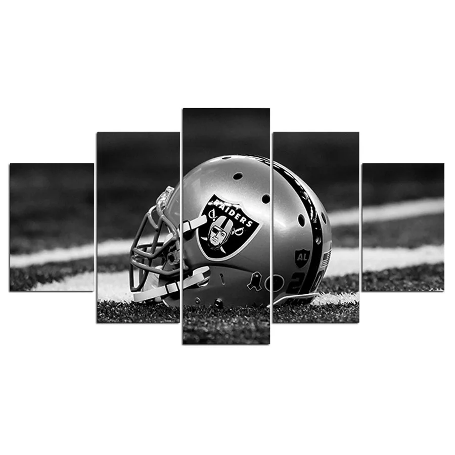 

5 Stuks/set Oakland Raiders Sport Team Fans Olieverfschilderij Moderne Home Foto Prints Living Room Deco Fans Posters