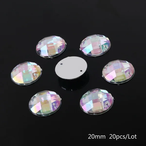 20MM  20PCS white AB