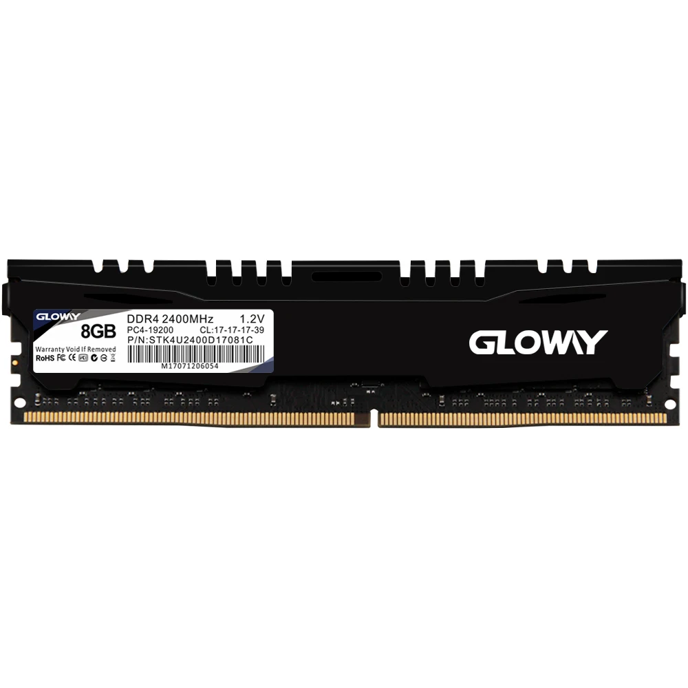  Gloway memory ram ddr4 8GB 16GB 2400MHz 1.2V 2 for desktop DIMM ram with high quality Lifetime warr