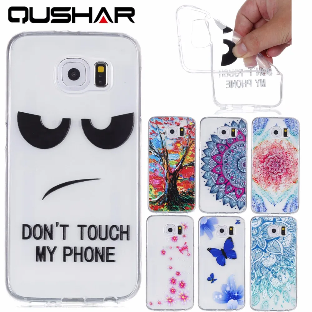 QuShar Coque Fundas for Samsung Galaxy S6 edge Mobile Phone Case Soft Silicone Back Cover G9200 G9250 Clear |