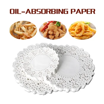 

5 Set 700pcs Oil Absorbing Paper Absorbent Meat Paper Tortenspitzen Round Paper Round Lace Food Paper French Fries Cakes Bread