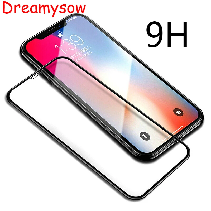 Full Cover Film Glass For iPhone 7 6 8 X R XS MAX Screen Protector 9H Protective 6S plus | Мобильные телефоны и