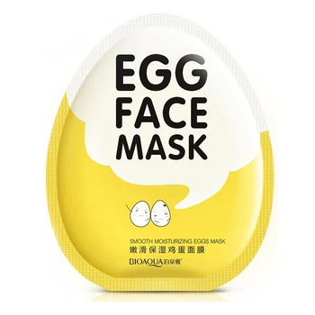 

2018 bioaqua brand Eggs face mask Moist hydrating shrink pore brightens whitening facial masks anti aging sheet cosmetics skin