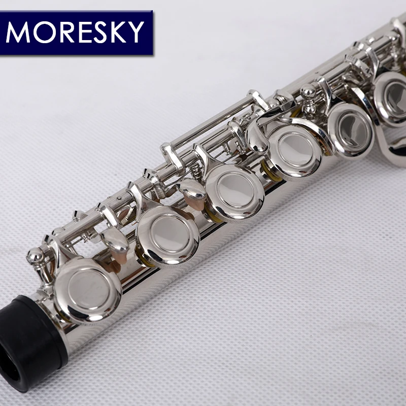 MORESKY 16/17 закрытые/открытые отверстия C Ключ флейта из мельхиора