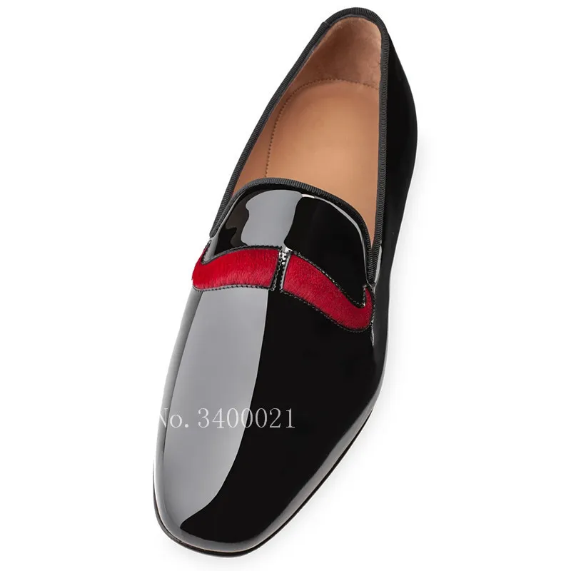 

2019 Follwwith Brand Design Red Beard Patent Leather Smoking Men Loafers Plus Size 37-47 Shoes Mens Dress Flats