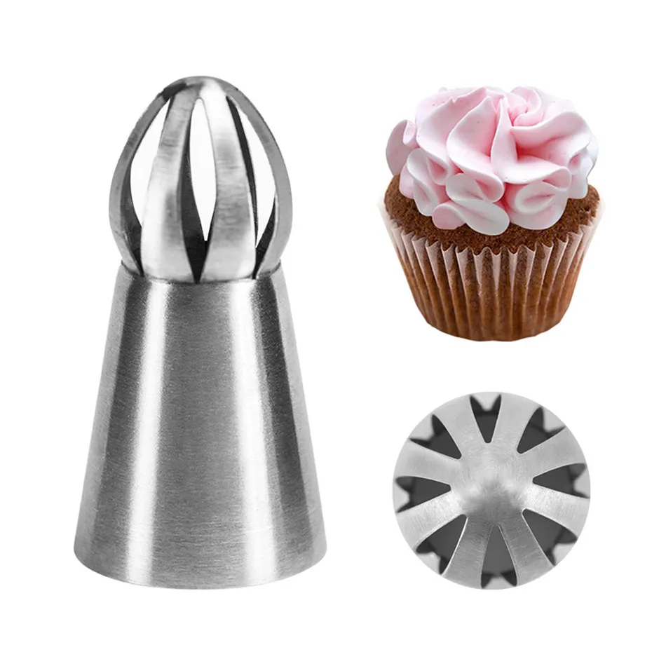 

Russian Ball Nozzles Stainless Steel Pastry Tips Flower DIY Icing Piping Nozzle Cream Mouth Dessert Decorators