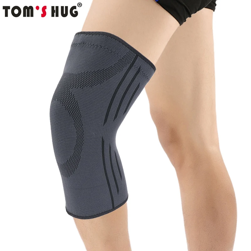 

Tom's Hug Knee Support Protector Sleeve Sport Kneepad 1 Pcs Fitness Running Cycling Braces High Elastic Gym Knee Pad Warm Black