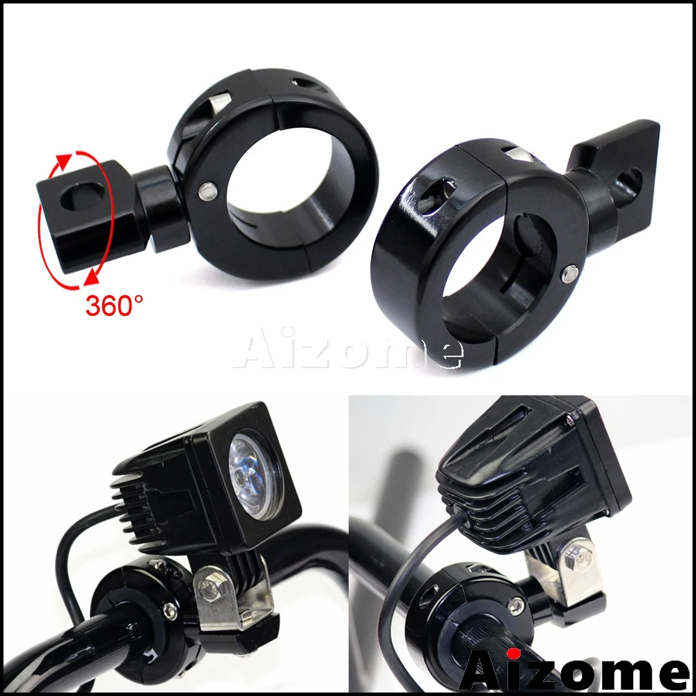 

Motorcycle 1" 7/8" Handlebar Auxiliary Lights Brackets For Honda BMW Suzuki 22mm 25mm Spotlight Holders Fog Light Mount Clamps