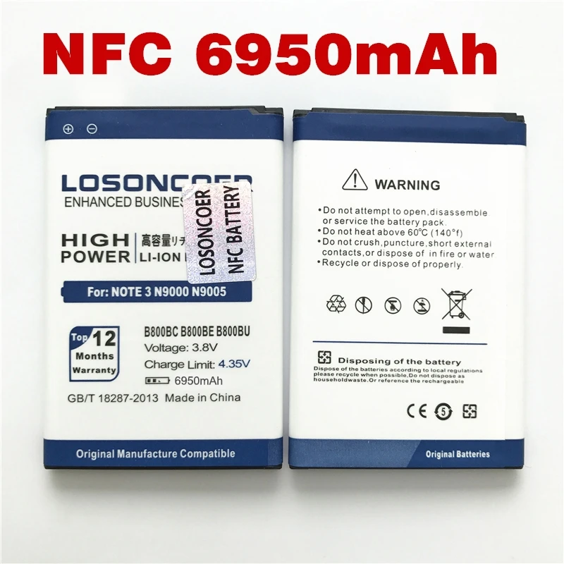 losoncoer B800BC/U/E Батарея для samsung Galaxy Note 3 III Note3 N9000 N9005/6/8 N9009 N900 N9002 N9008S N900T/P/A