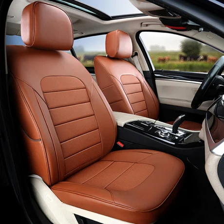 AutoDecorun Чехлы для автомобильных сидений из натуральной кожи для Ford Explorer 2012 чехлы для сидений 3 ряда 7 сидений поддерживающие аксессуары - Название цвета: Brown
