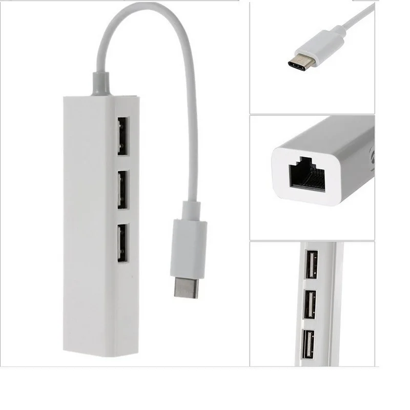 

USB Type-c HUB to network cable HUB 100-megabyte drive-free 2.0 HUB card type-c to RJ45 Support system WIN XP / 7/8/10 / MACOS