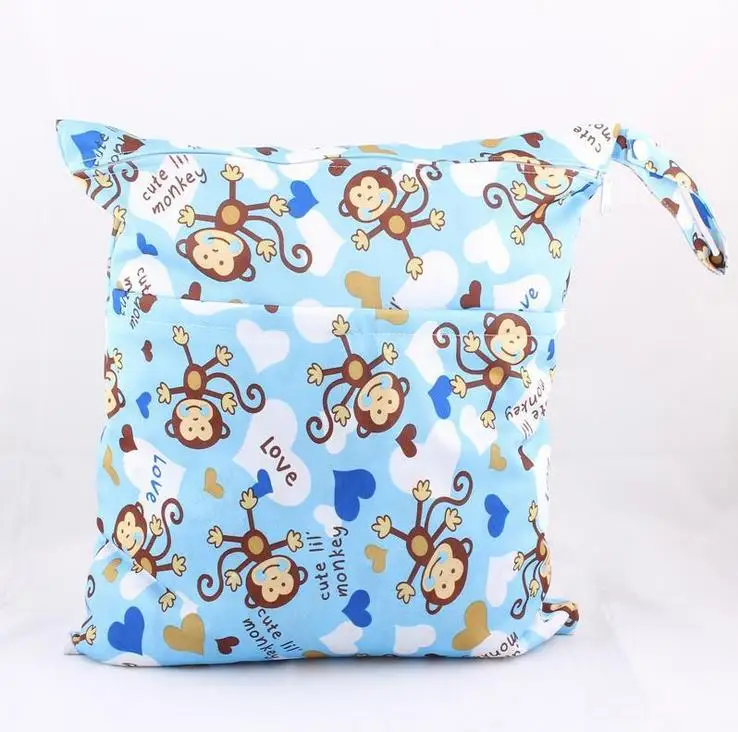 Baby Cloth Nappies Cheeky Monkeys Large Zip Dry /& Wet Bag Waterproof