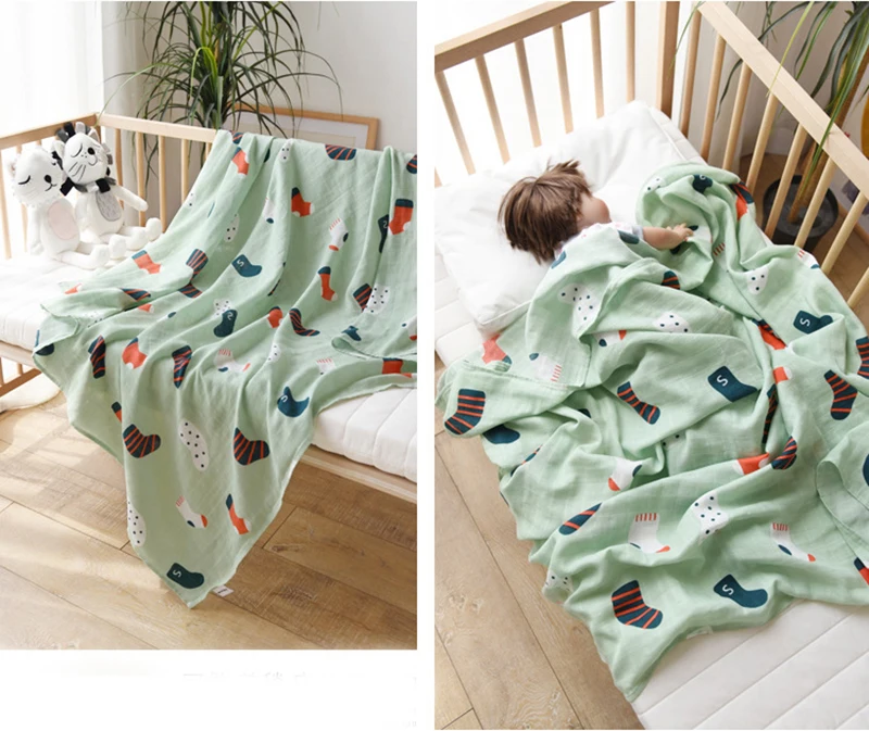 Детское одеяло из бамбукового муслина, хлопковые детские пеленки, многофункциональное детское одеяло для девочек, одеяло для новорожденных мальчиков, одеяло для коляски 120 см