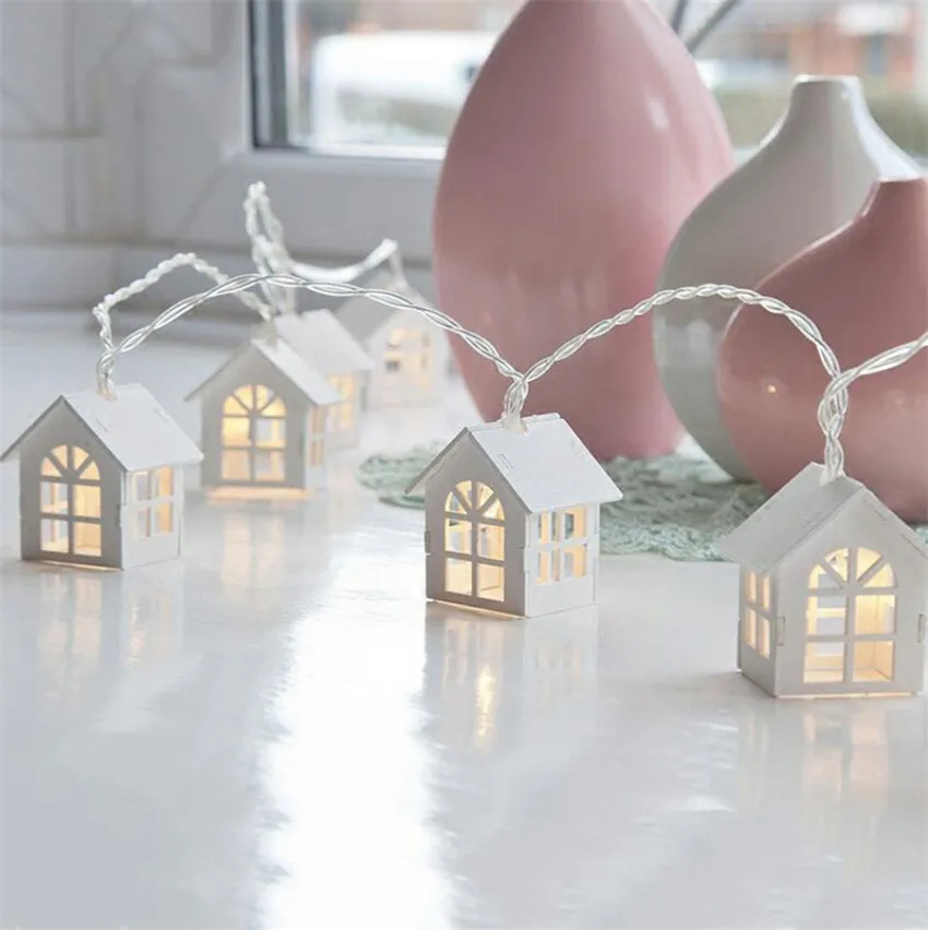

1.5/3M LED Christmas Tree House Style Fairy Light Led String wedding natal Garland Room decor New Year christmas home decoration