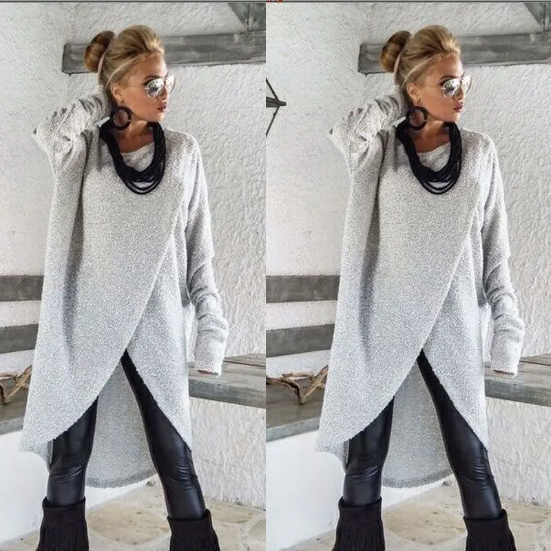 

Women Long Sleeve Sweater Ladies Sweatshirt Jumper Pullover O Neck Tops Ladies Solid cross Casual Clothes