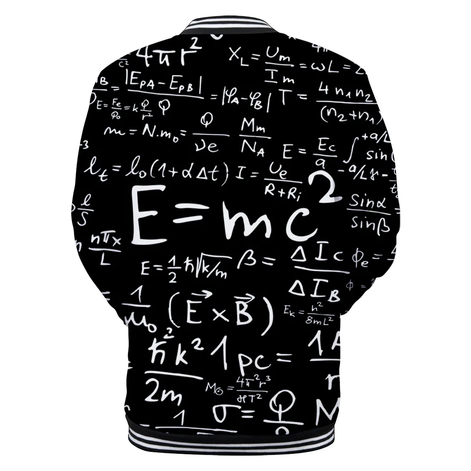 ZOGAA 3D Digital Printed Clothes Men's and Women's Baseball Clapper Coats E = MC2 men jacket Albert Einstein great scientist