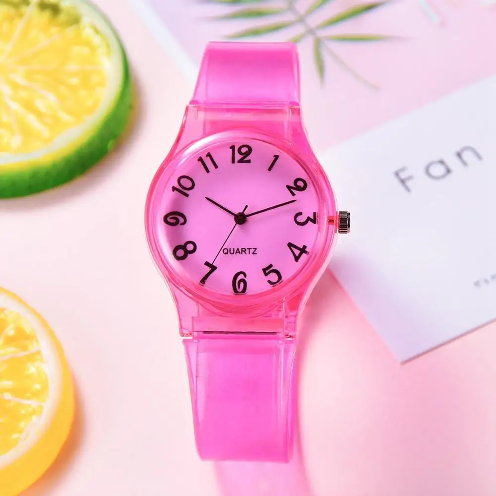 Dropshipping Ladies Silicone Watch Women Casual Rubber Jelly Gel Quartz Clock Bracelet Dress Wrist Watch Relogio Feminino - Цвет: Rose Red