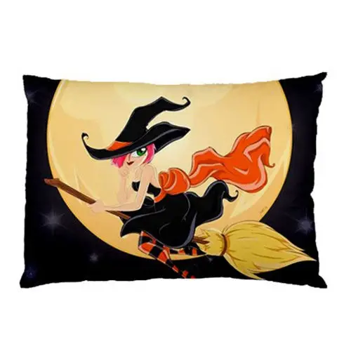 new halloween pillowcase gifts halloween flying witch broom pillow case covers 20x30 rectangle zippered halloween bedding sham in pillow case from home